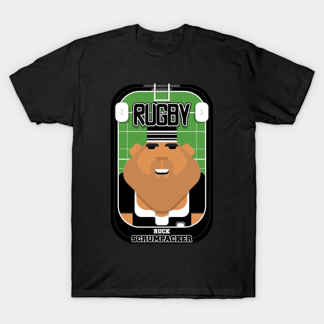 Rugby Black - Ruck Scrumpacker - Seba version T-Shirt by Boxedspapercrafts